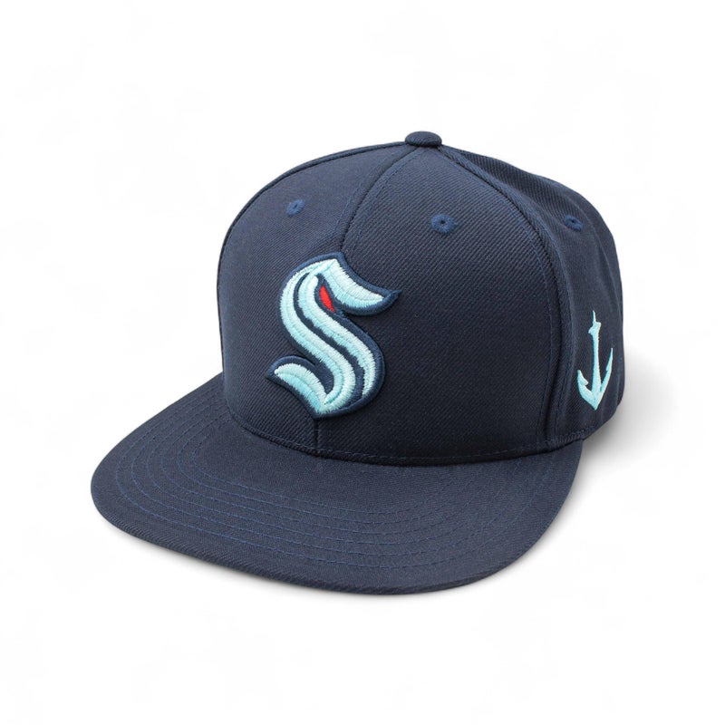 AMERICAN NEEDLE Seattle Kraken Officially Licensed NHL Baseball Snapback Dad Hat (42412A-SEK-NAVY) - Image 1